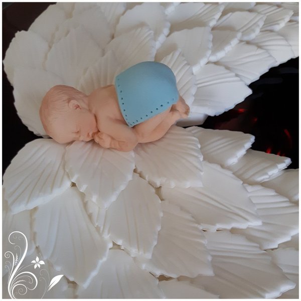 Taufe - Flügel-Baby Tortenaufleger